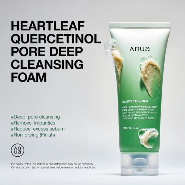Anua - Heartleaf Quercetinol Pore Deep Cleansing Foam 150ml - Image 3